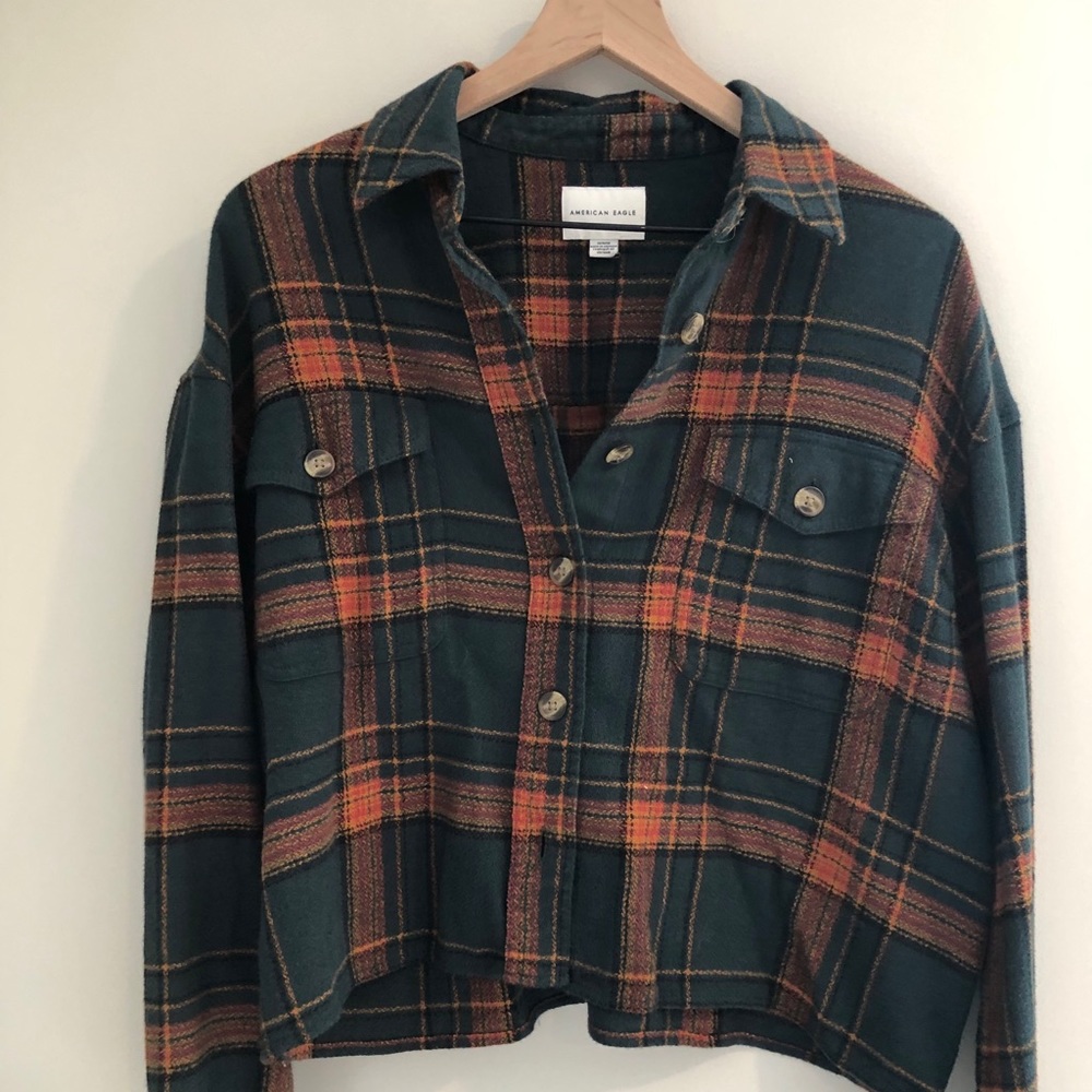 American eagle cropped flannel